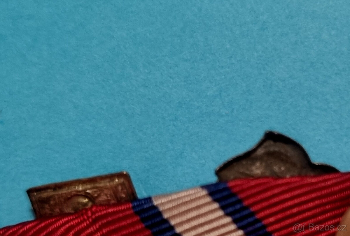 Čs revoluční medaile štítek 8 a lipový lístek- světlá dutá - 3