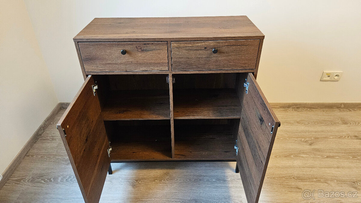 Komoda, barva starého dubu, 89/102/35 cm - 3