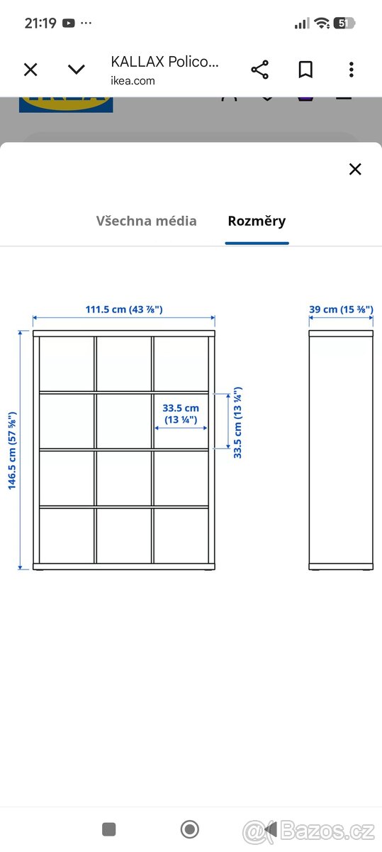 Policový díl Kallax IKEA - 3