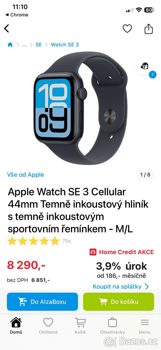 Apple Watch SE 3 2025 Cellular 44mm M/L Nerozbalené - 3