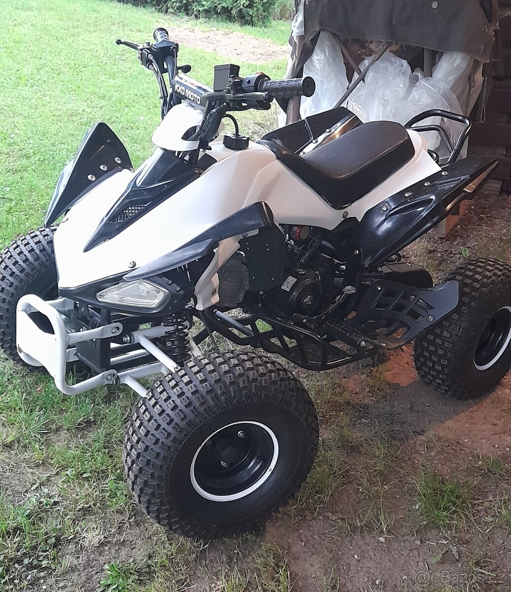 Dětská čtyřkolka atv125 Kawasaki style + vozík