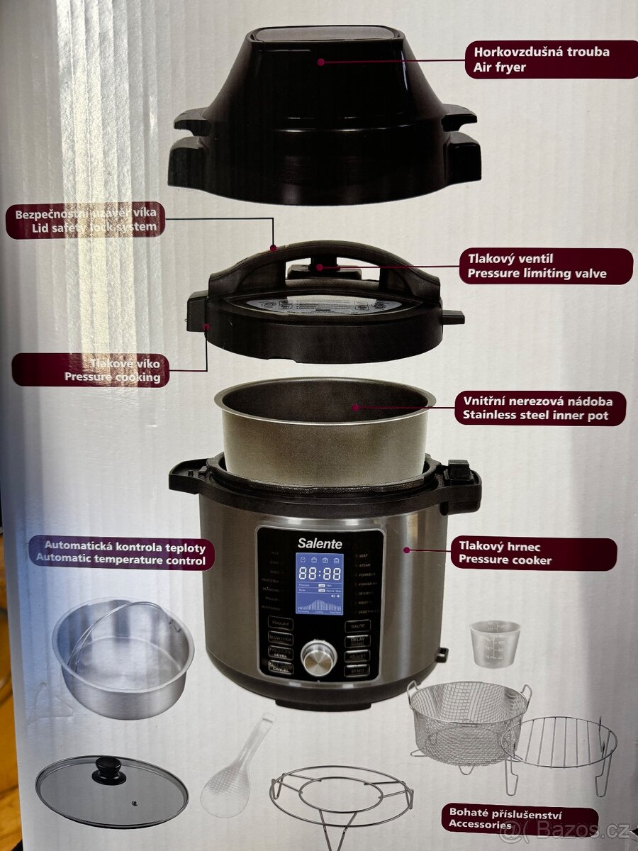 Multifunkční tlakový elektrický hrnec s horkovzdušnou troubo - 3