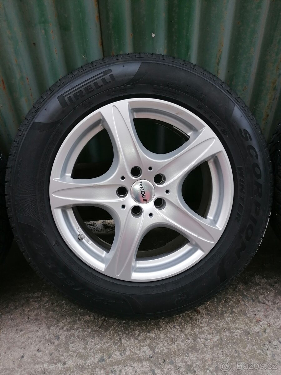 Alu disky 5x108 7,5Jx17 ET45 Ronal + 225/65 R17 5-6 mm - 3