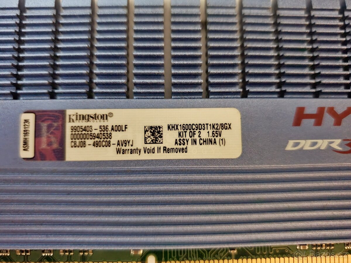 2x 4gb ddr3 Hyper X do PC. Komplet : 500kč - 3