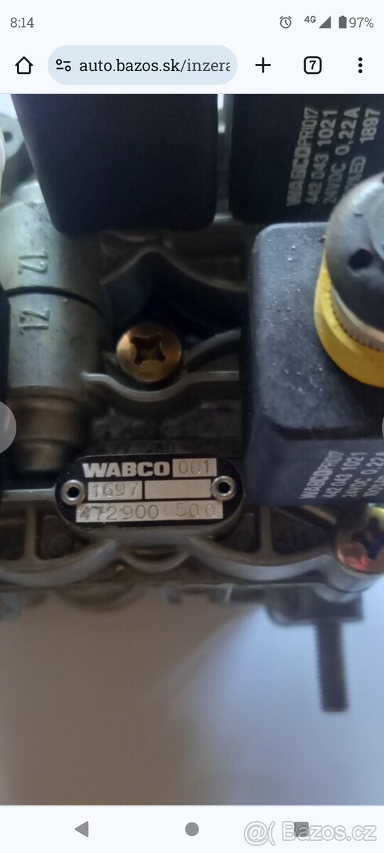 Wabco elektromagneticky ventil - 3