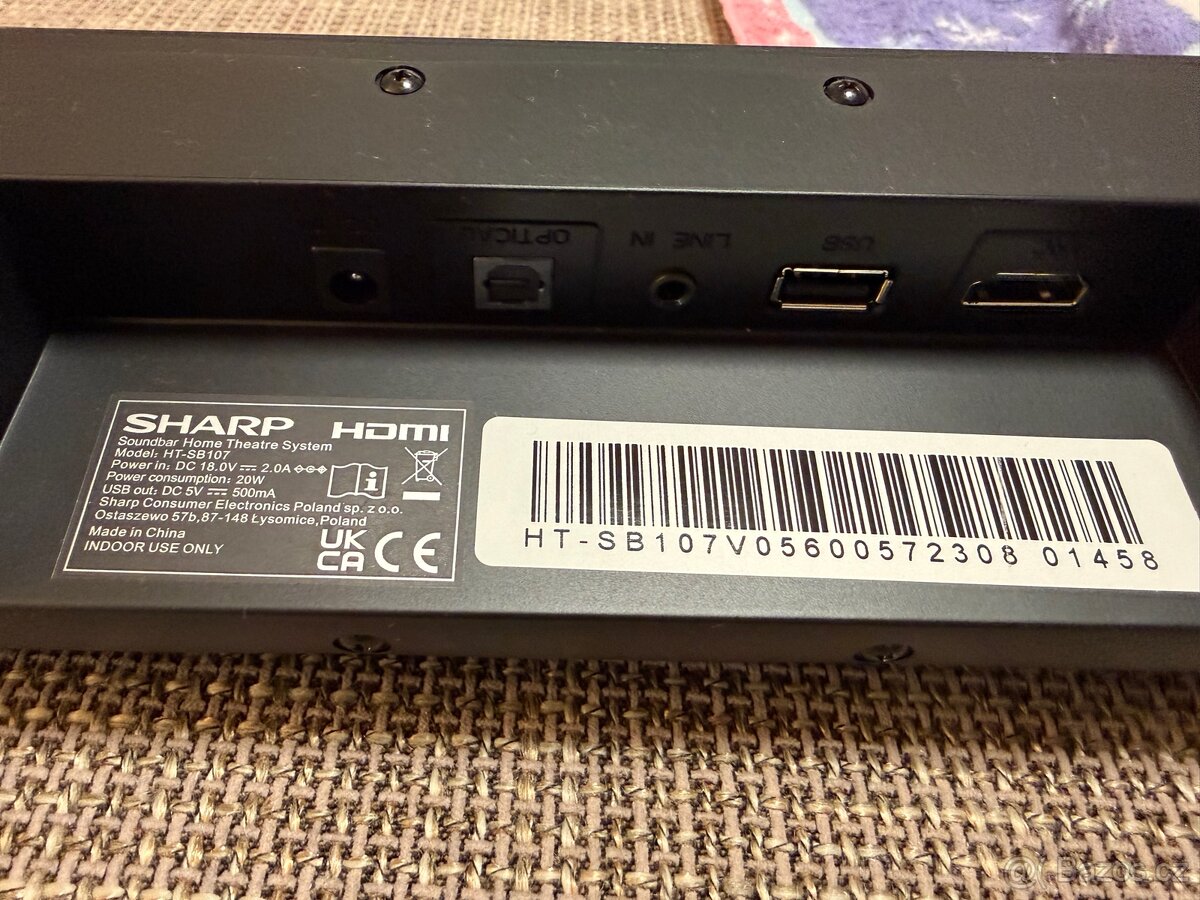 Soundbar SHARP HT-SB107 s HDMI - 3