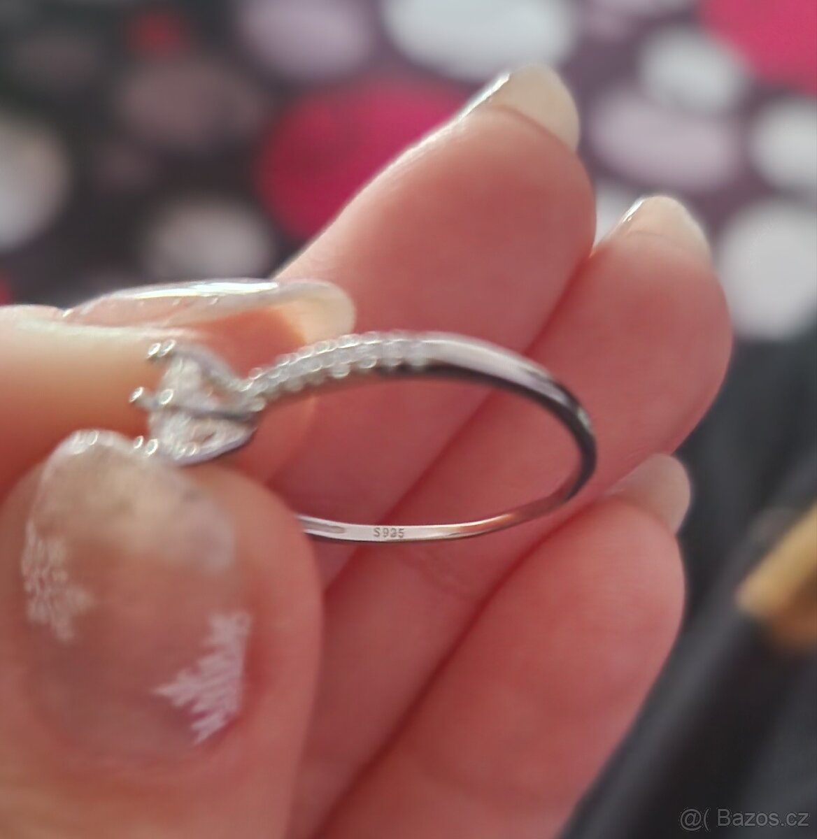 Stříbrný prsten s moissanitem - 3