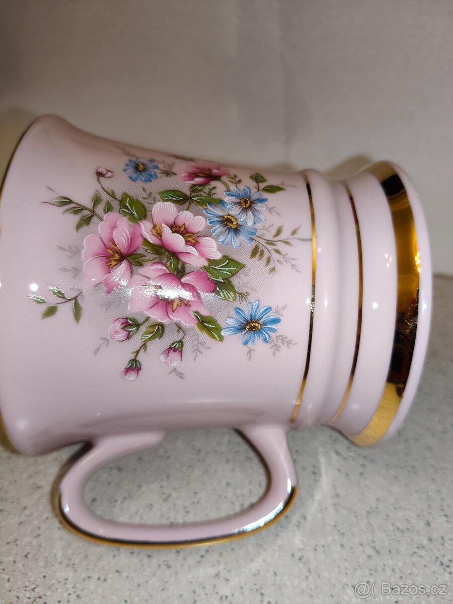 Růžový porcelán hrníček - 3