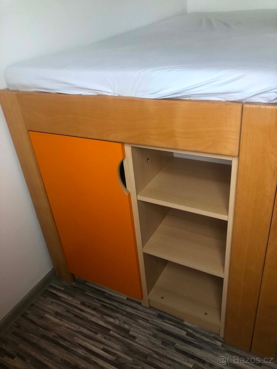 Dětská vyvýšená postel s úložným prostorem - 3
