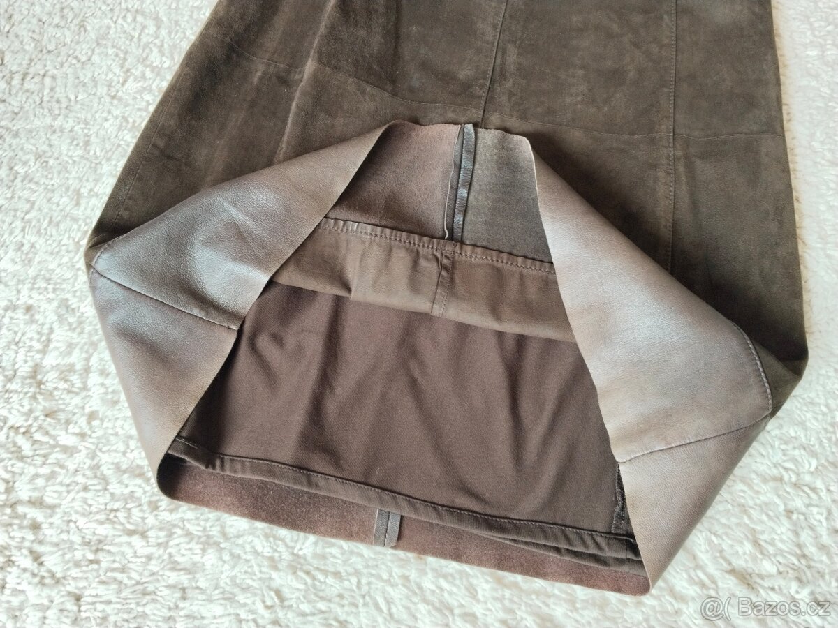 Dámské kožené hnědé šaty, vel. 40, jak NEW - 3