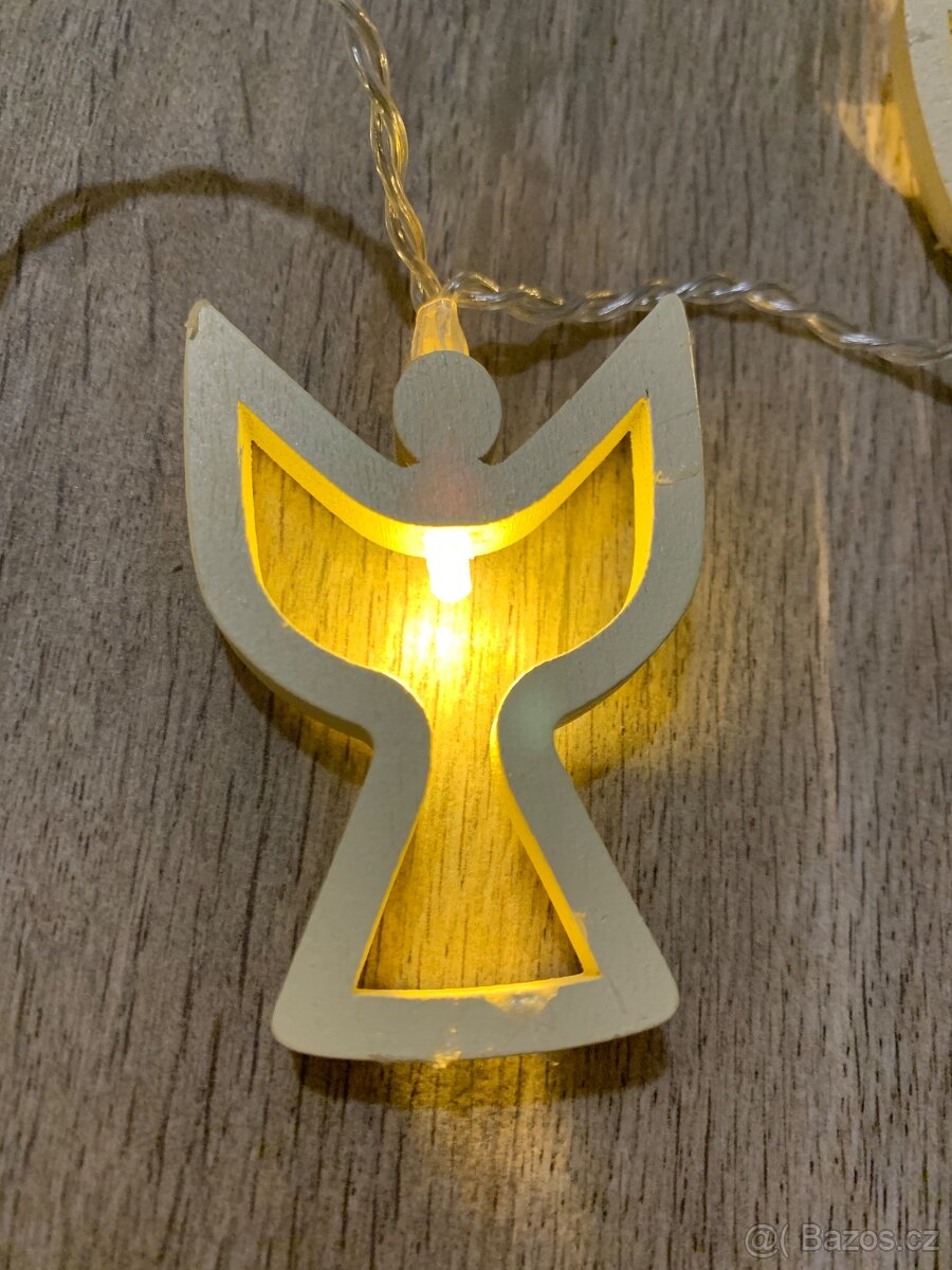 Vánoční osvětlení andělé drevene - 3