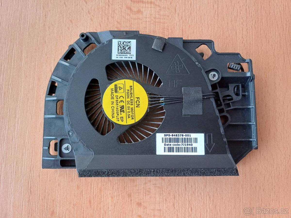 Ventilátor HP ZBook 17 G3, G4 - TOP STAV - 3