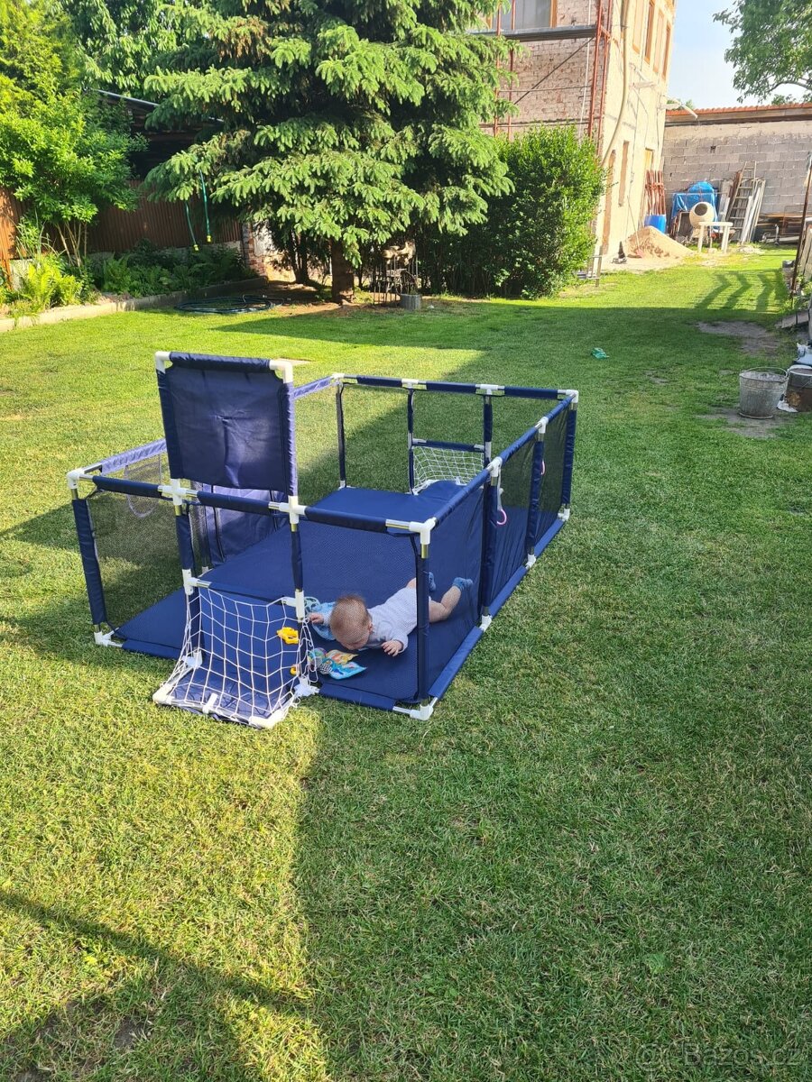 Nová ohrádka pro děti s brankami - modrá - 3