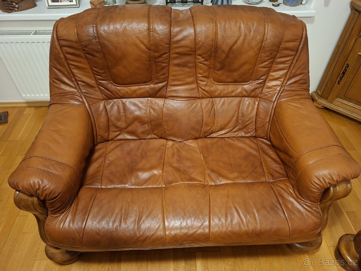 Rustikální kožená sedací souprava - 3