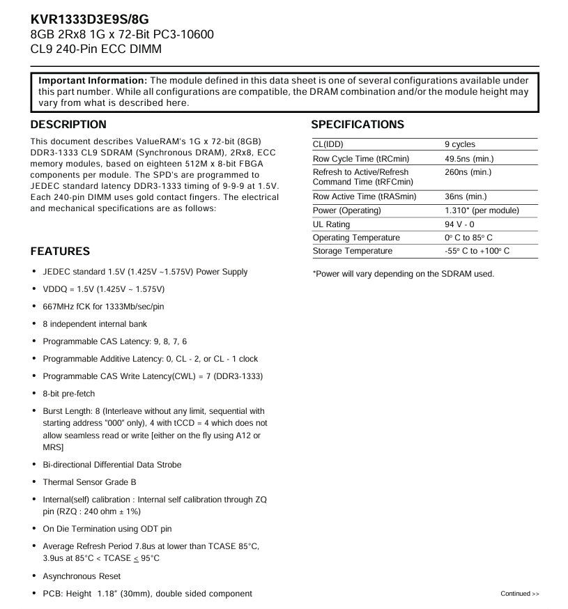 8-32B DDR3 1333 i 1600 PC3 10600E 12800E ecc neregistrované - 3