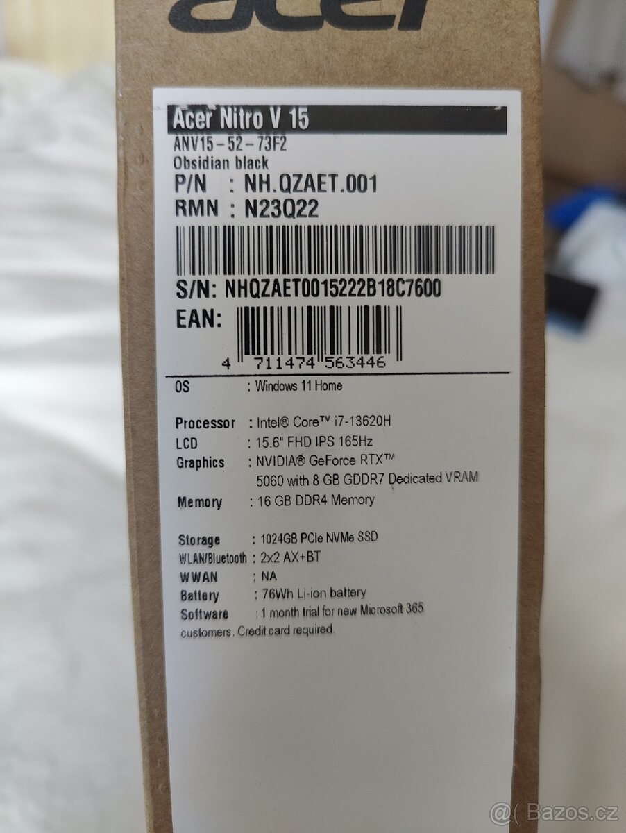 Nový herní notebook Acer nitro - 3