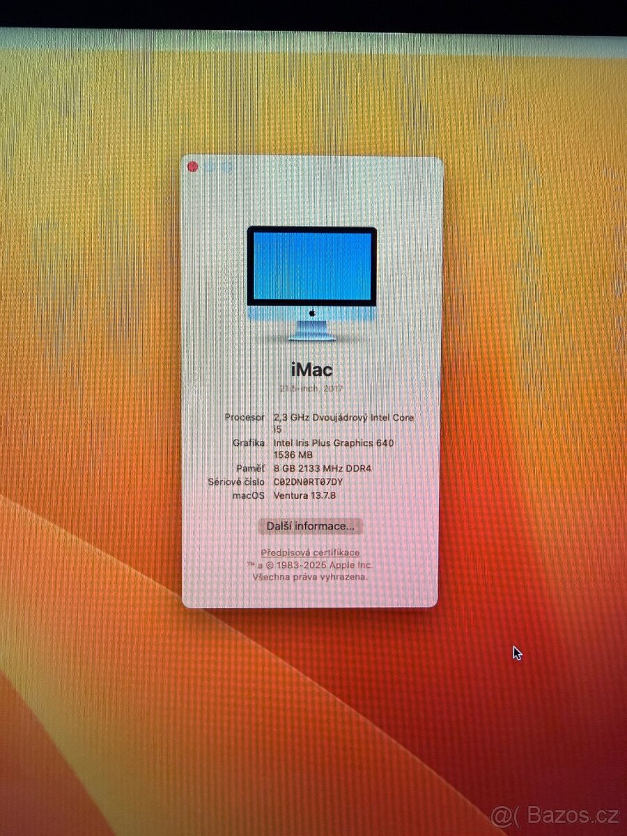 Prodám - Apple iMac 21,5" 2017 / 8GB RAM / 1T SSD - 3