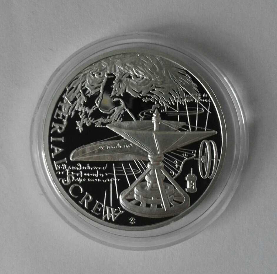 Sada 4 stříbrných mincí Vynálezy Leonarda da Vinci - 3