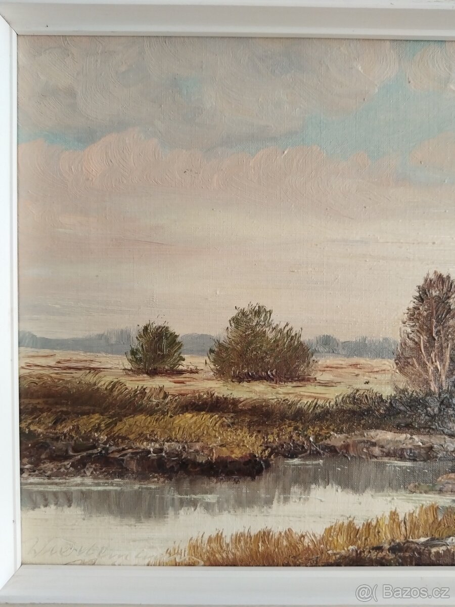 obraz ABEND AM MOOR, olej, L. Wiedemann - 3