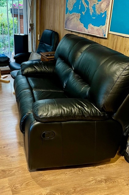 Kožená sedací souprava s výsuvem pro nohy - 3