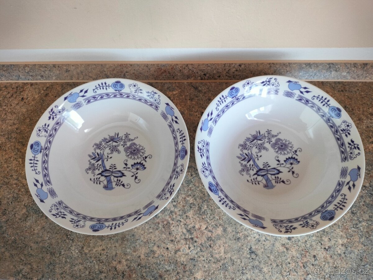 Dvě mísy s cibulovým vzorem, 23x6,5 cm, - 3