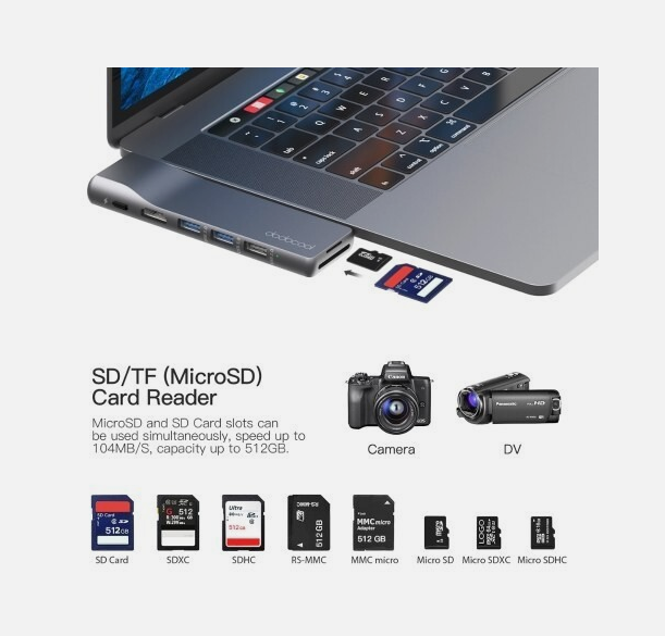 USB 3.0 HUB Dodocool DC73 aluminium pro MacBook - 3