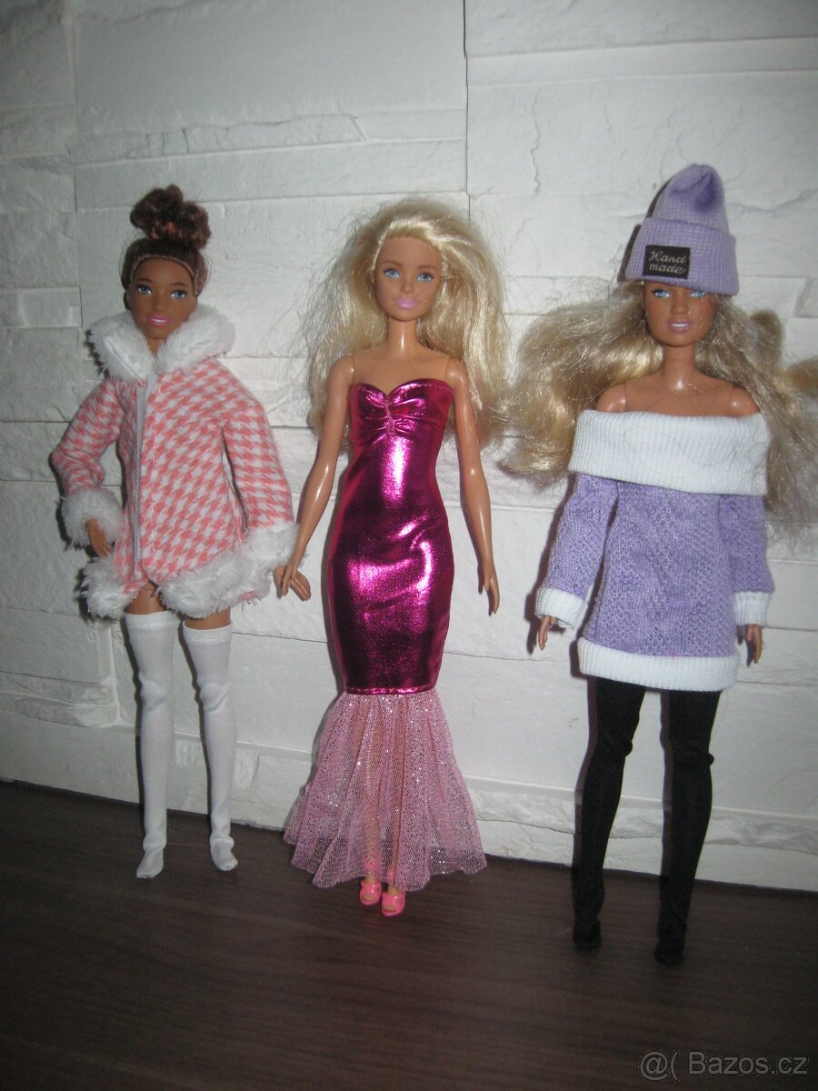 B sada 3ks oblečení na Barbie - 3