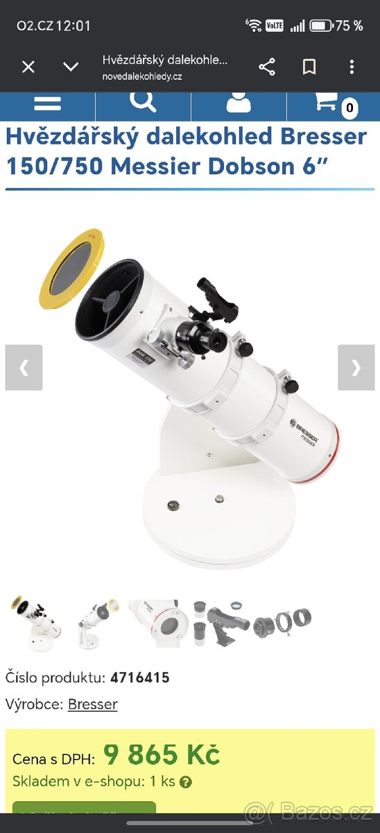 Teleskop 6" Bresser Messier Dobson 150/750 - 3