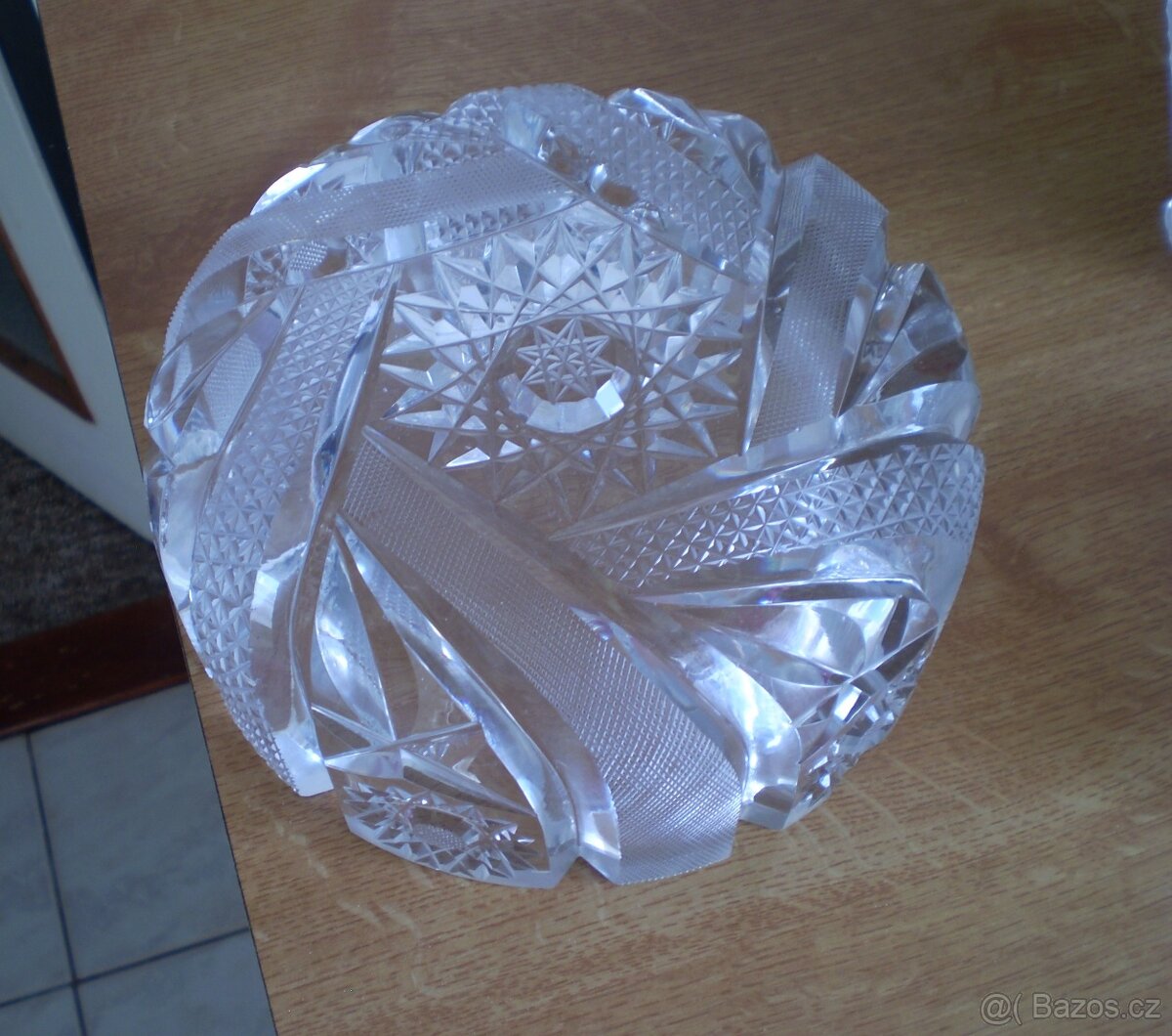 staré broušené křišťálové sklo - 3