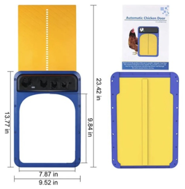 Nová automatická dvířka pro slepice - oranž - modrá - 3