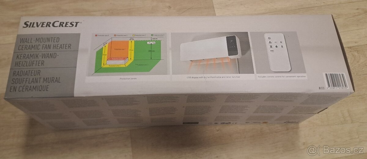 Nástěnný keramický teplovzdušný ventilátor. Nový - 3