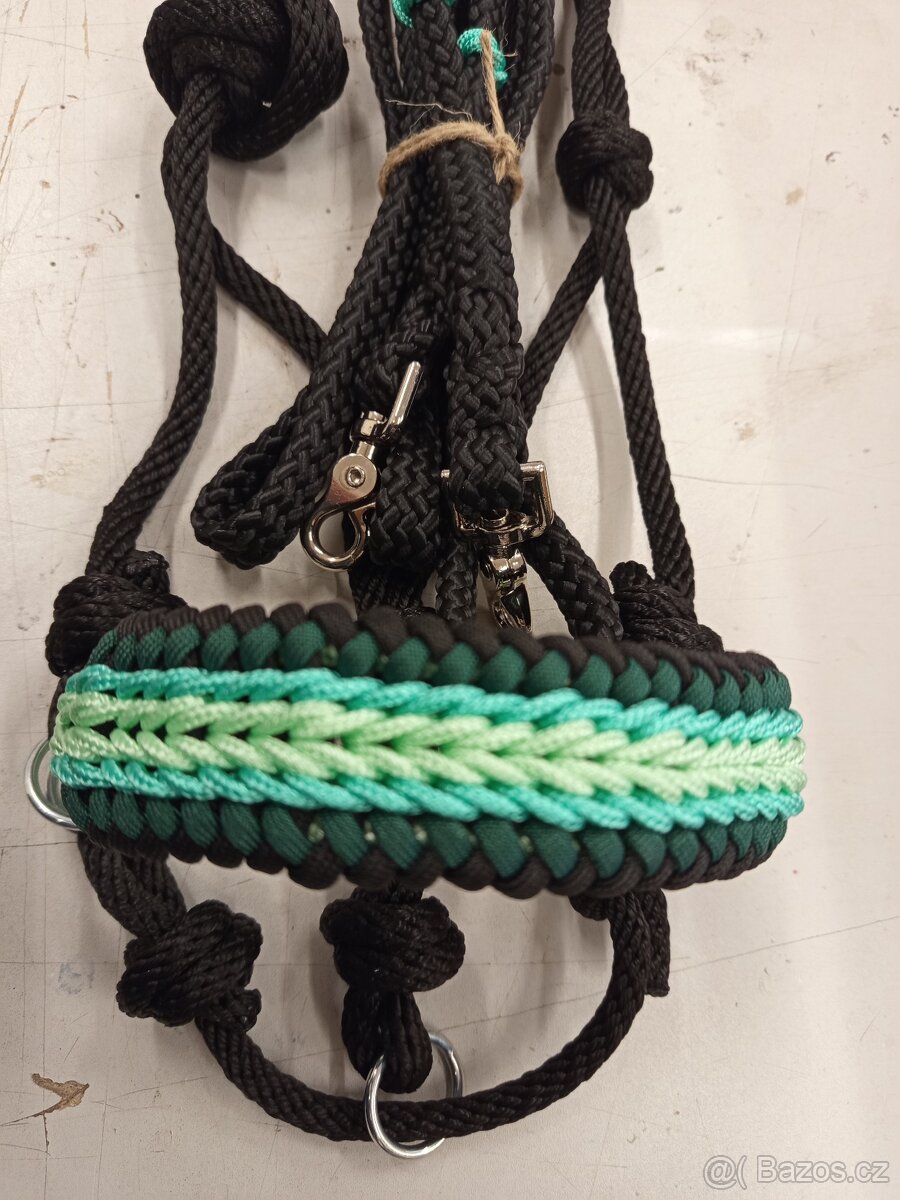 Jezdecká sidepull ohlávka , otěže cob nové - 3