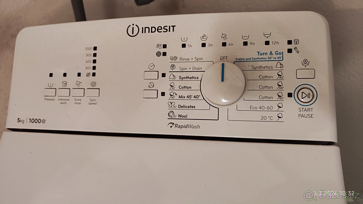 Pračka vrchem plnitelná INDESIT plně funkční - 3