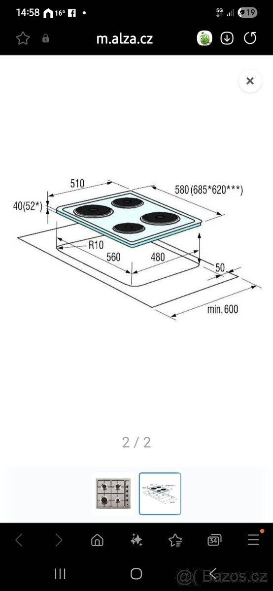 Plynová varná deska Mora - 3