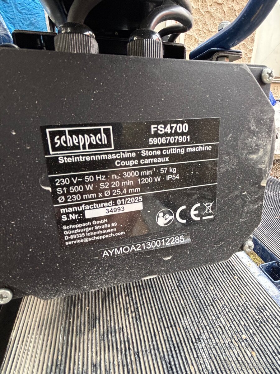 Prodam řezačku na obklady a dlaždice sheppach FS4700 - 3