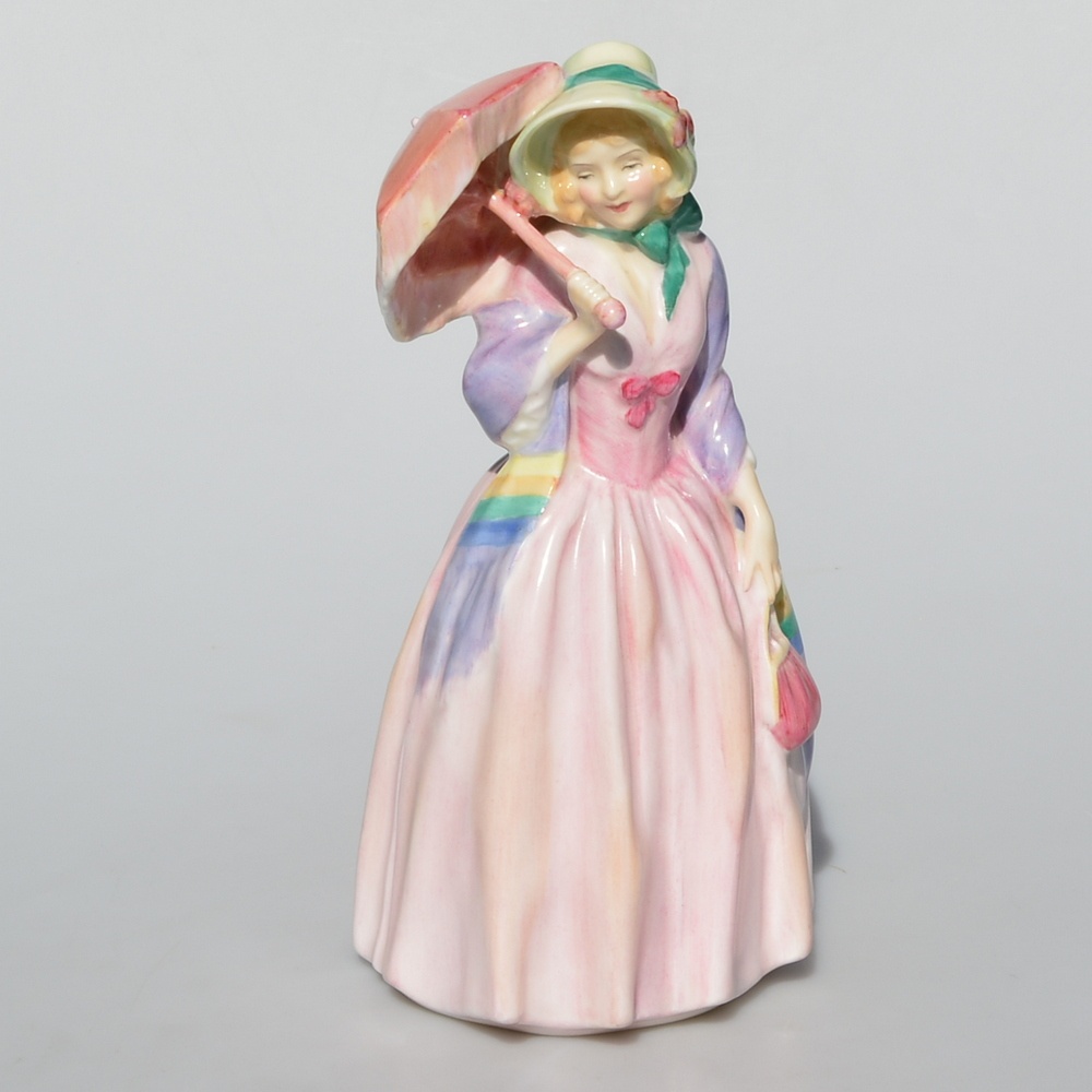 Starožitná zberateľská porcelánová soška Dáma so slnečníkom - 3