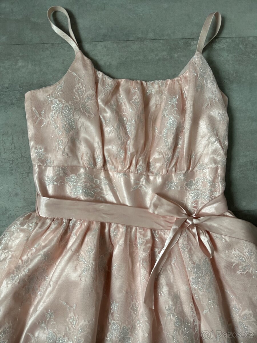 Růžové šaty vel. 164-170, 14+ - 3