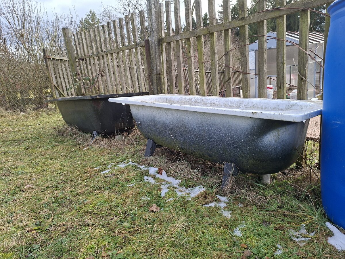 2x plechova kovová vana na vodu - 3