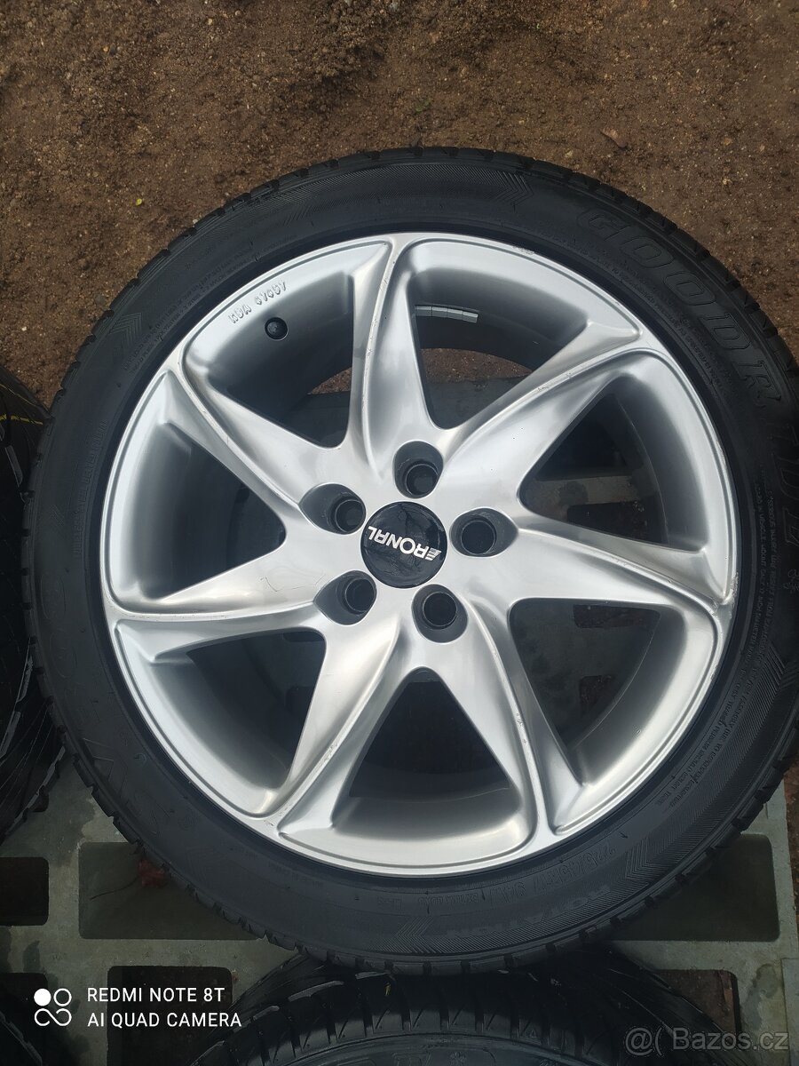 ALU KOLA RONAL-5x108-r17 +LETNÍ PNEU GOODRIDE 225/45/R17-4ks - 3