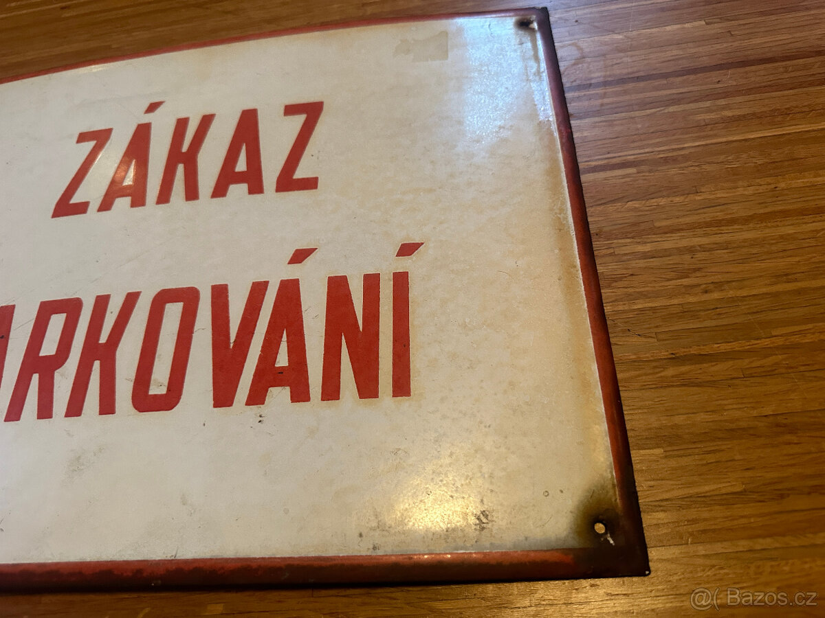 RETRO smaltovaná cedule ZÁKAZ PARKOVÁNÍ - 3