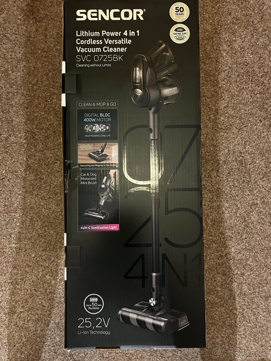 Tyčový vysavač Sencor SVC 0725BK, použitý - 3