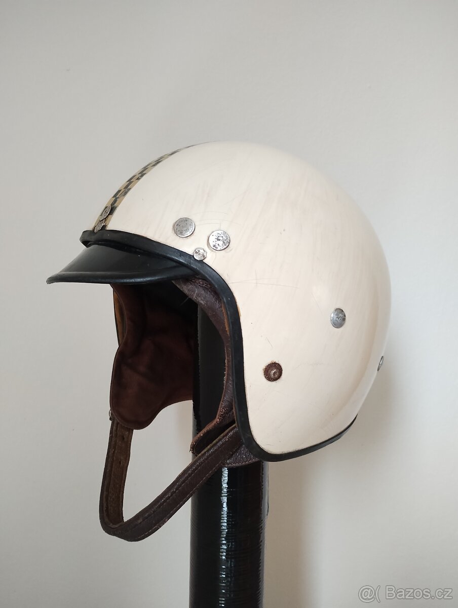 Prodám retro helmu na starý motocykl Jawa ČZ velikost 58cm - 3