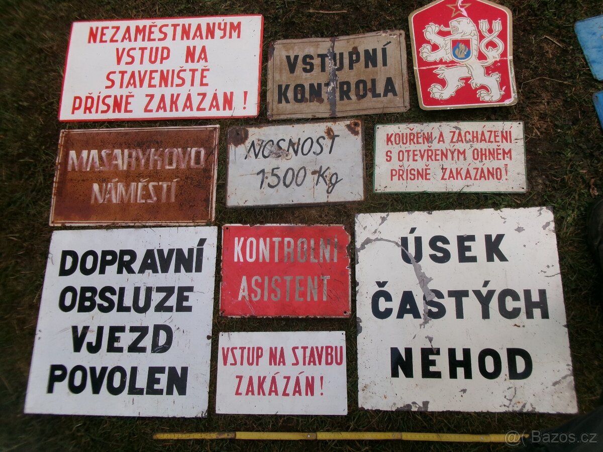 prodám různé staré smaltované cedule různé zaměření, propaga - 3