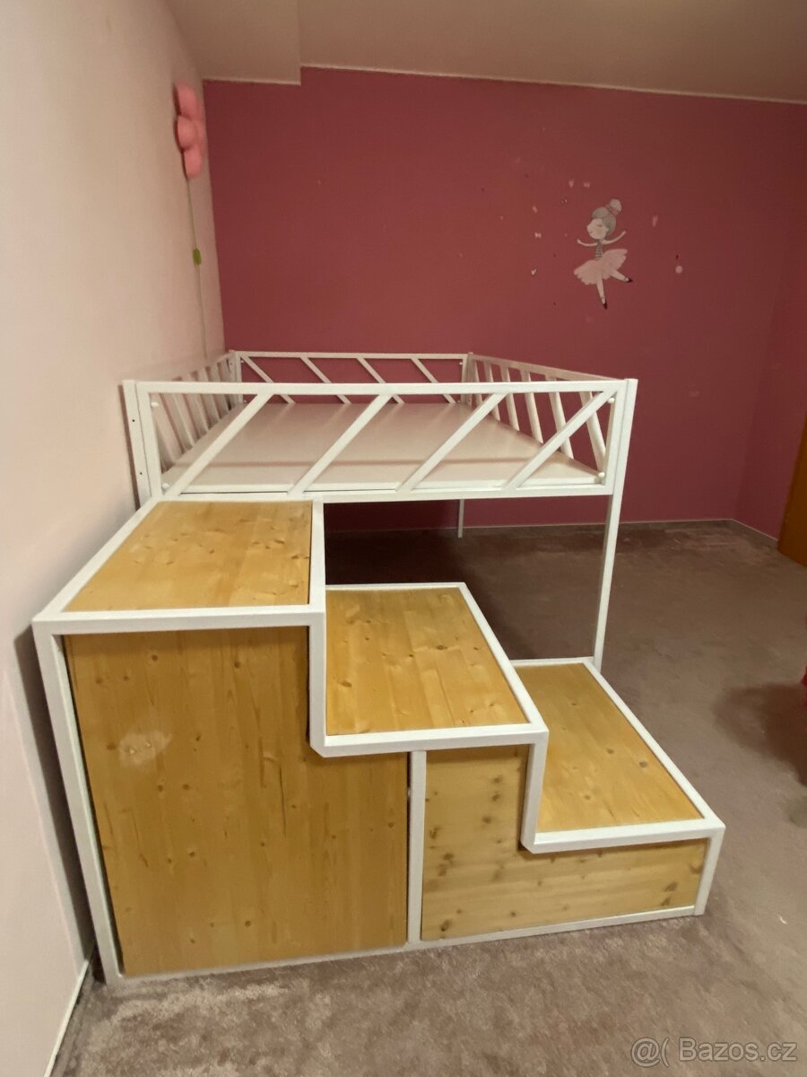 Dětská kovová patrová postel - 3