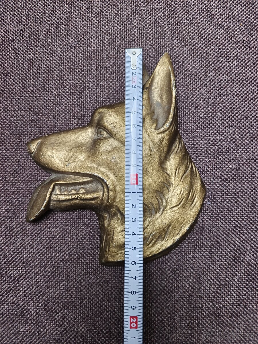 Kovová dekorace hlava psa - 3