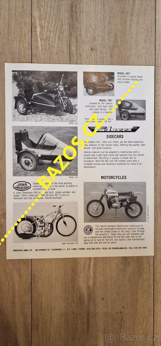 Originál USA leták Jawa 210 Sport, ČZ motocross, Velorex.... - 3