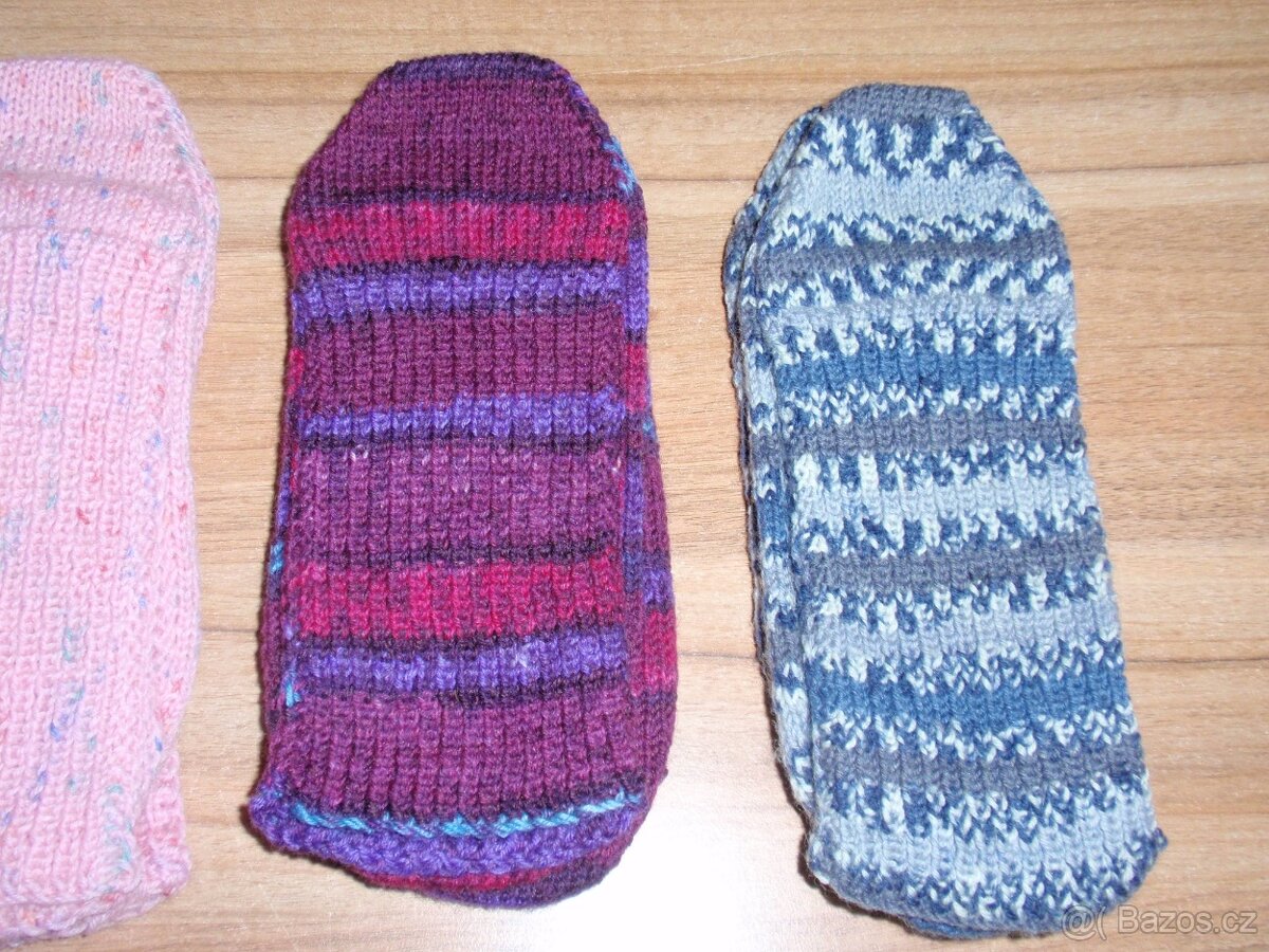 Vlněné ručně pletené ponožky - velikost 41-43 - 3