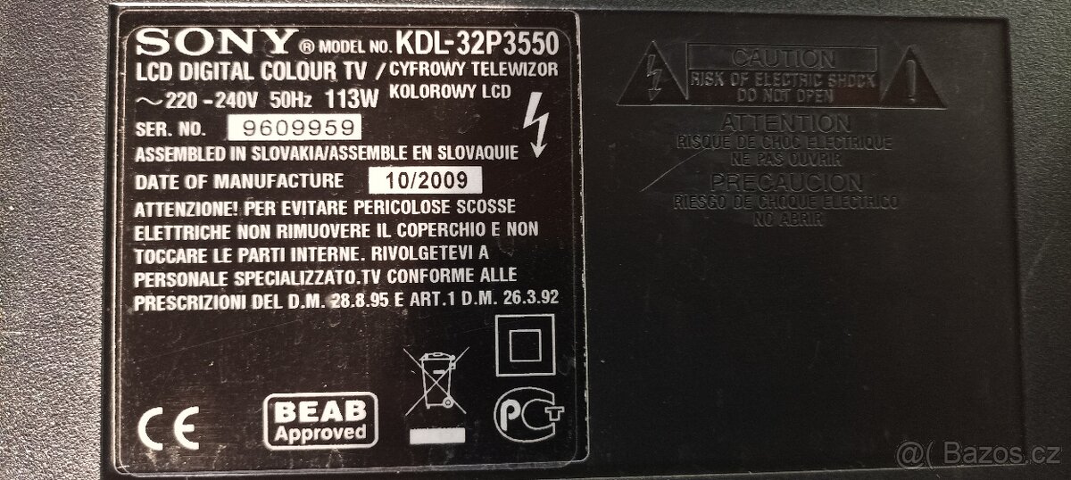 prodám Televizi SONY - 3