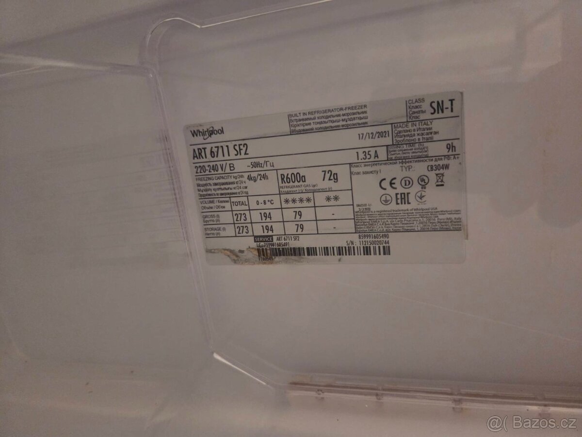 Vestavná lednice - WHIRLPOOL ART 6711 SF2 - 3