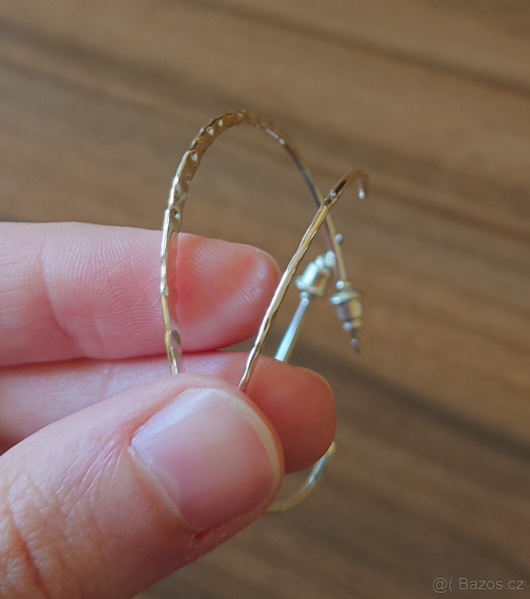 Náušnice stříbrné kruhy - 3